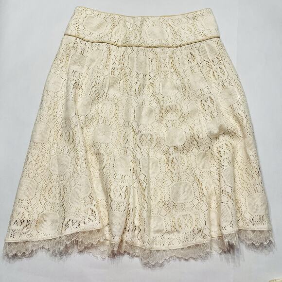 To The Max Skirt Women’s Sz 6 Linen Lace Ivory Lined (A0127) - Picture 1 of 6